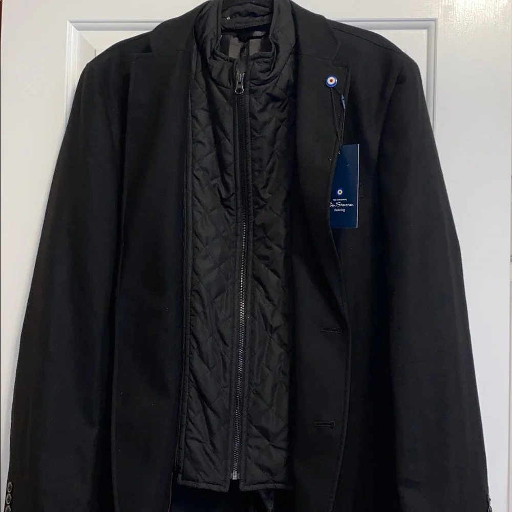 Ben Sherman Black Blazer w/ Removable Quilted Liner Jacket XL NWT